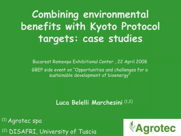 combining environmental benefits with kyoto protocol targets case studies