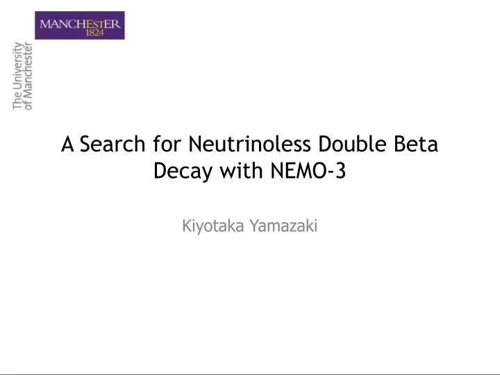 a search for neutrinoless double beta decay with nemo 3