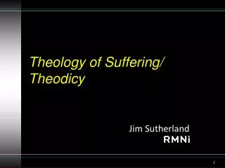 Theology of Suffering/ Theodicy