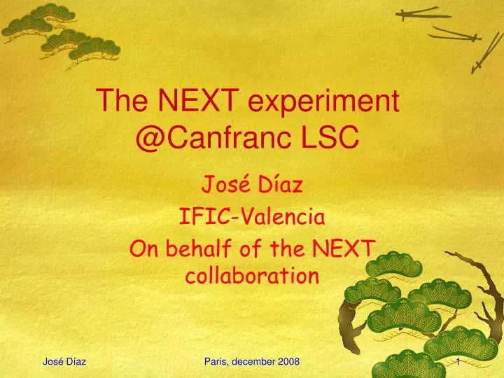 the next experiment @canfranc lsc