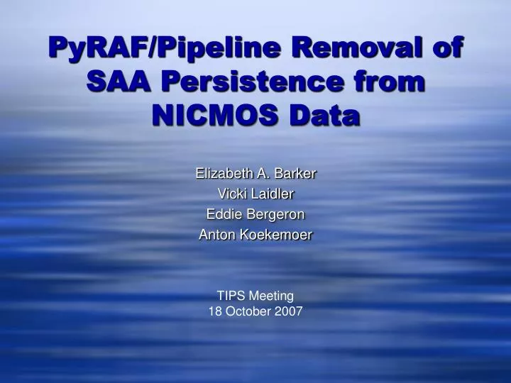 pyraf pipeline removal of saa persistence from nicmos data