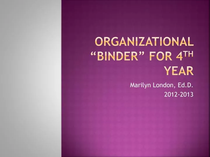organizational binder for 4 th year