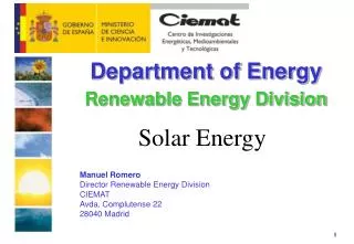 Department of Energy Renewable Energy Division