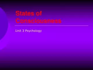 States of Consciousness