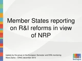 Member States reporting on R&amp;I reforms in view of NRP