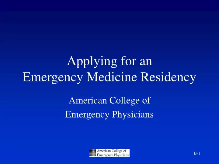 applying for an emergency medicine residency