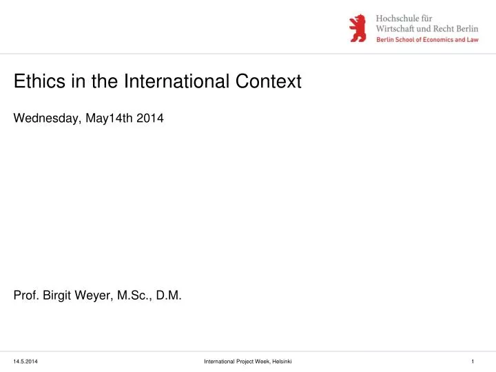 ethics in the international context
