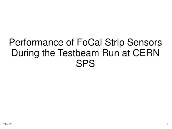 performance of focal strip sensors during the testbeam run at cern sps