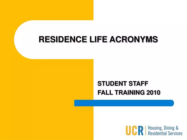 residence life acronyms