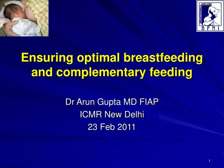ensuring optimal breastfeeding and complementary feeding