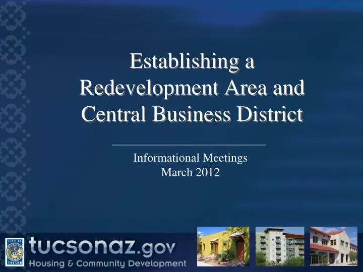 establishing a redevelopment area and central business district