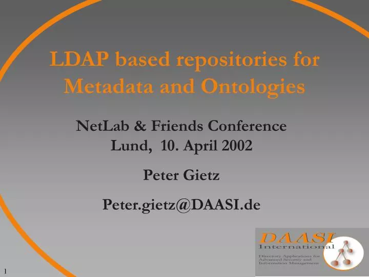 ldap based repositories for metadata and ontologies