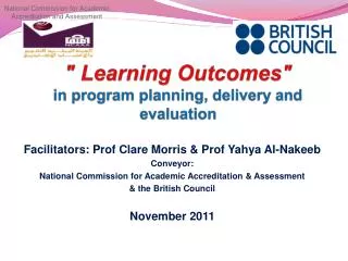 &quot; Learning Outcomes&quot; in program planning, delivery and evaluation