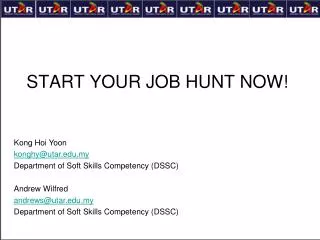 START YOUR JOB HUNT NOW!