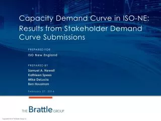 Capacity Demand Curve in ISO-NE: Results from Stakeholder Demand Curve Submissions