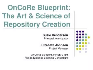 OnCoRe Blueprint: The Art &amp; Science of Repository Creation
