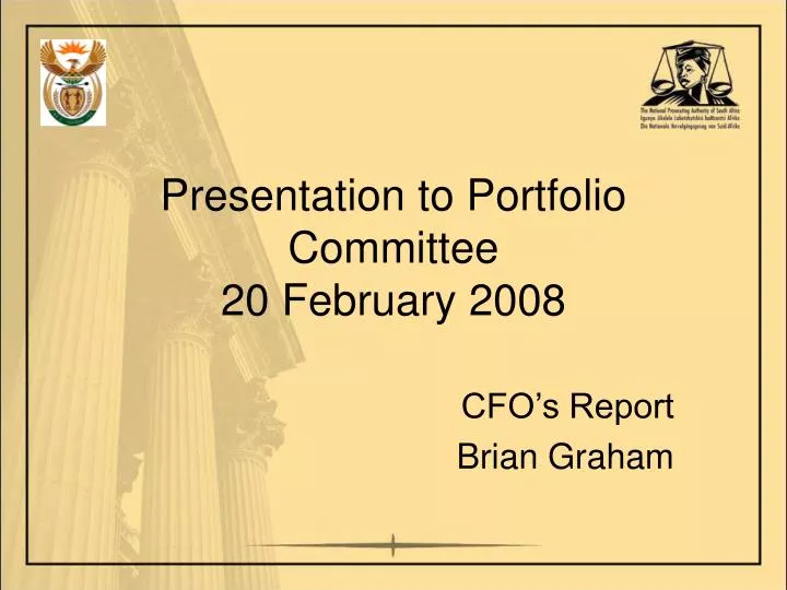 presentation to portfolio committee 20 february 2008