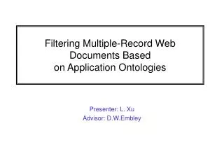 Filtering Multiple-Record Web Documents Based on Application Ontologies
