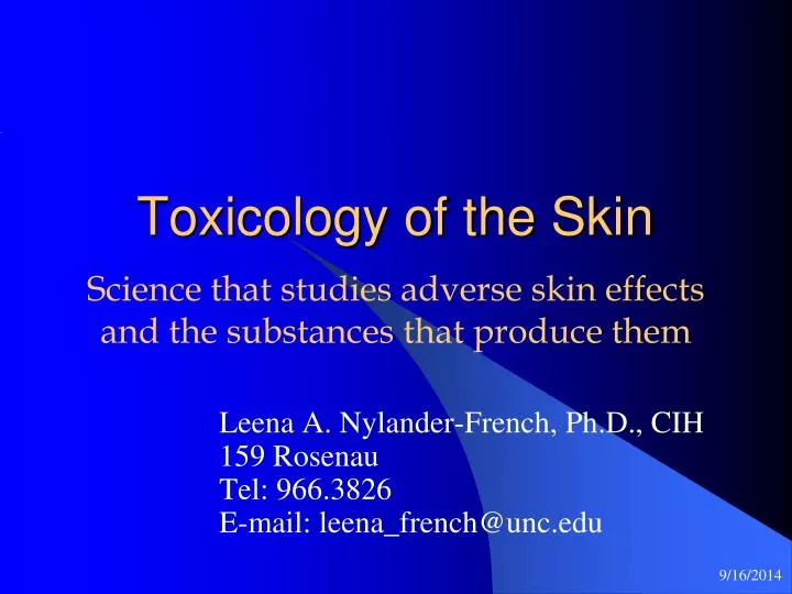 toxicology of the skin