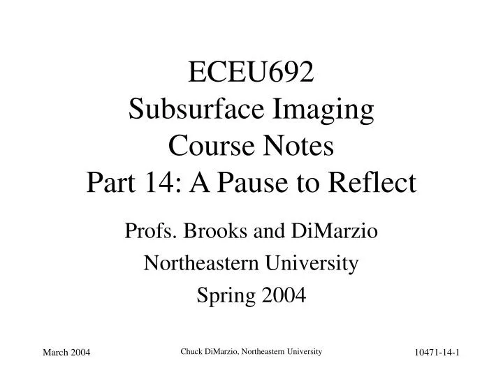 eceu692 subsurface imaging course notes part 14 a pause to reflect