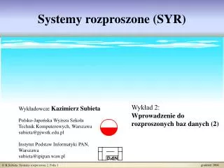 systemy rozproszone syr