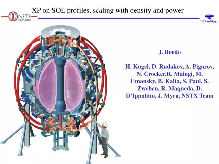 xp on sol profiles scaling with density and power