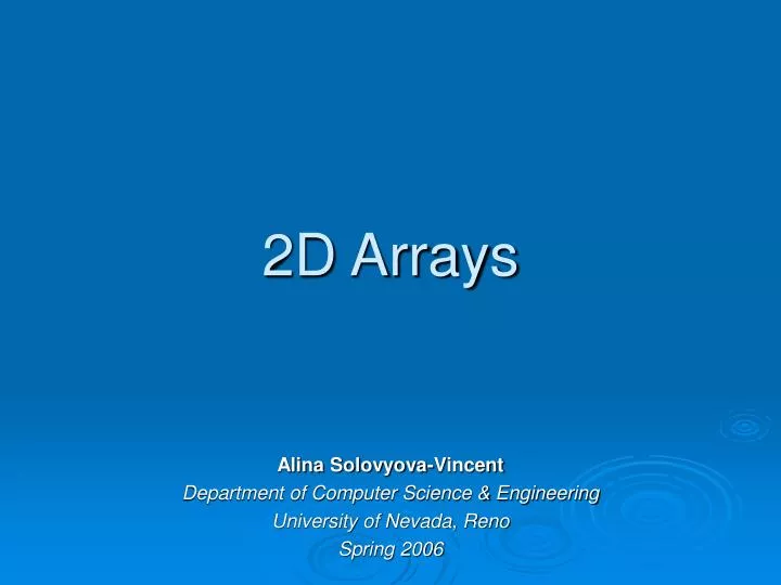 2d arrays