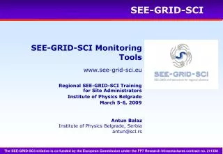 SEE-GRID-SCI Monitoring Tools