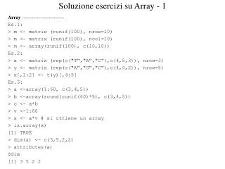 Soluzione esercizi su Array - 1