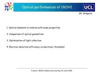 Optical performances of CKOV2