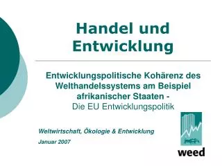 handel und entwicklung