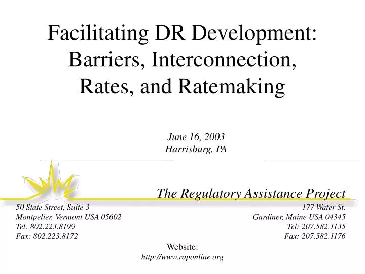 facilitating dr development barriers interconnection rates and ratemaking