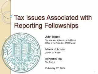 tax issues associated with reporting fellowships