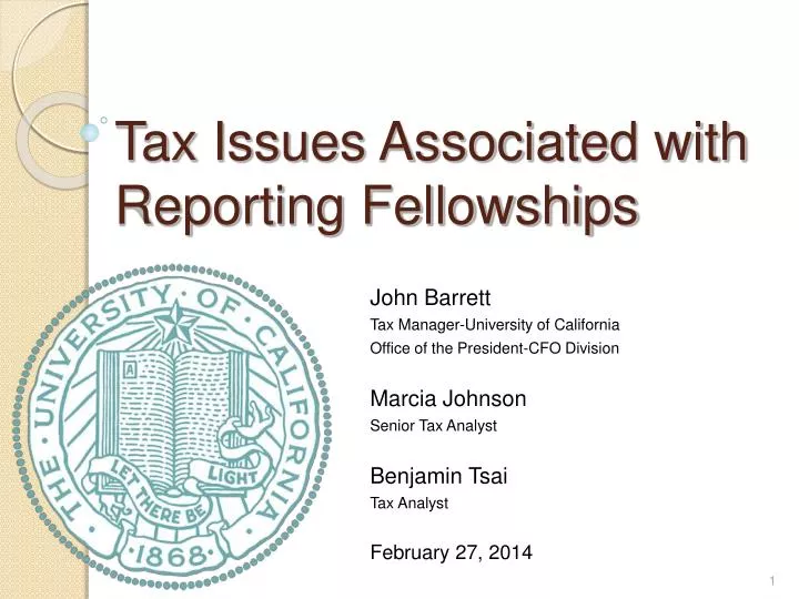 tax issues associated with reporting fellowships