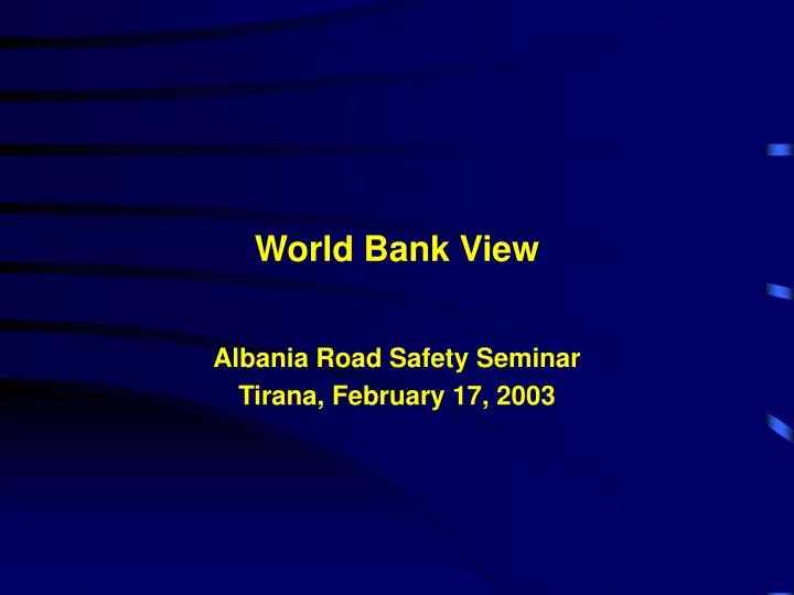 world bank view