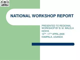 NATIONAL WORKSHOP REPORT