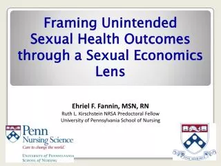 Framing Unintended Sexual Health Outcomes through a Sexual Economics Lens