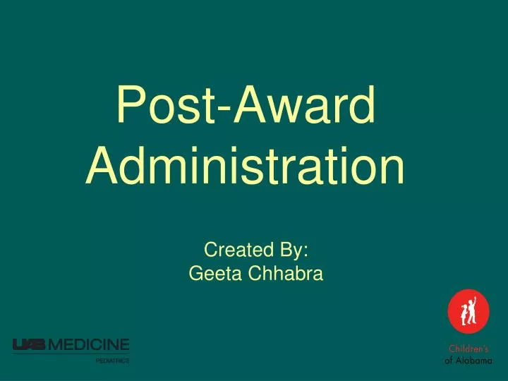 post award administration