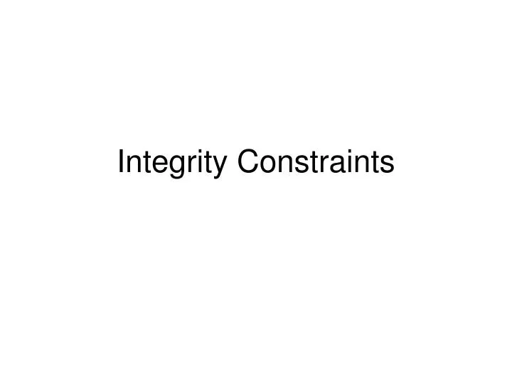 integrity constraints