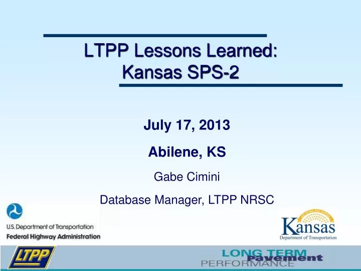 ltpp lessons learned kansas sps 2