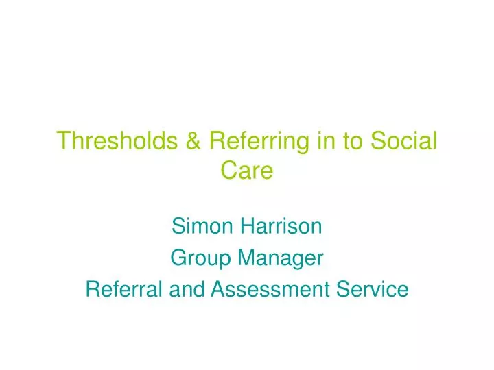 thresholds referring in to social care