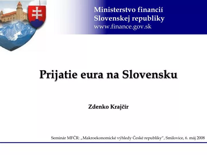 prijatie eura na slovensku zdenko kraj r