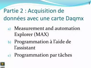 partie 2 acquisition de donn es avec une carte daqmx