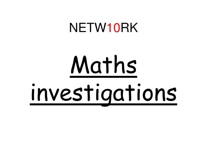 maths investigations