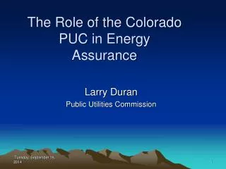 the role of the colorado puc in energy assurance