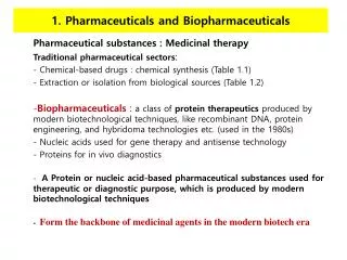 1. Pharmaceuticals and Biopharmaceuticals