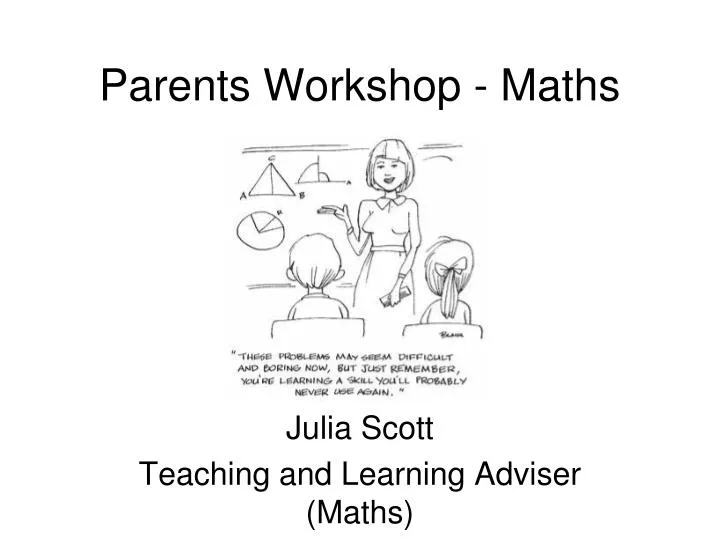 parents workshop maths