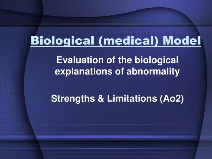 biological medical model