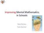 Improving Mental Mathematics in Schools - slide 1