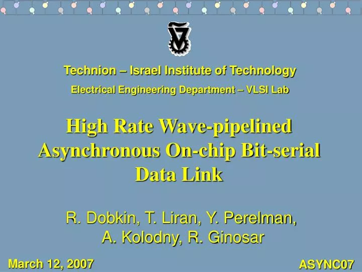 high rate wave pipelined asynchronous on chip bit serial data link